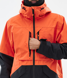 Vestes de ski à capuche unisexes Monteec imperméables 10 000 mm en toile fine pour snowboard, combinaison de ski enduite et chauffée, orange-noir, sport d'hiver 2025 - Product Image 2