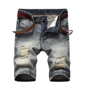 Fashion <b>Men</b> Distressed <b>Jeans</b> Shorts Washed Ripped Stretch Casual Short Comfortable Street Style Summer Clothing - Product Image 1