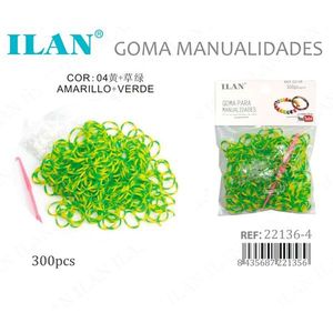 Elastici in gomma per artigianato giallo verde 300 pezzi - Product Image 3