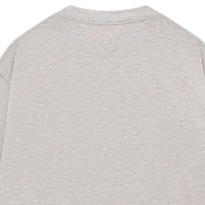 Camiseta de Manga Corta Oversize para Hombre, Color Gris, Logotipo Minimalista en el Pecho, Cuello Redondo de Algodón, Uso Diario Informal, Venta al Por Mayor OEM - Product Image 4