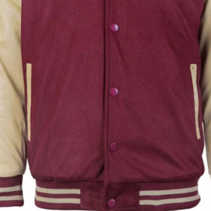 Chaqueta Universitaria para Hermandades y Fraternidades, con Capucha, 100% Lana, Diseño Geométrico de Dibujos Animados en el Frente, Parches, Puños Acanalados de Chenilla y Bolsillo - Product Image 2