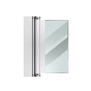 Bisagra de pivote de 180 grados, pantalla de <span class=keywords><strong>ducha</strong></span> de baño de <span class=keywords><strong>2</strong></span> pliegues cromada y pulida, accesorio de partición de Panel de puerta de vidrio Easyclean de 6mm - Product Image 4