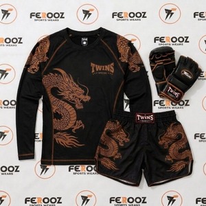 Vêtements d'entraînement sportif, haut athlétique à manches longues et short confortable pour la boxe, la remise en forme, la salle de sport, les exercices et les activités sportives - Product Image 4
