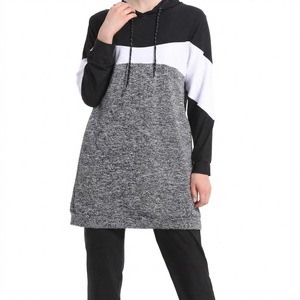 Muslim Women Sports Tracksuit Full Coverage Running <b>Set</b> Comfortable Stretch Four-Way Stretch Vintage Embroidery Fleece Custom - Product Image 3