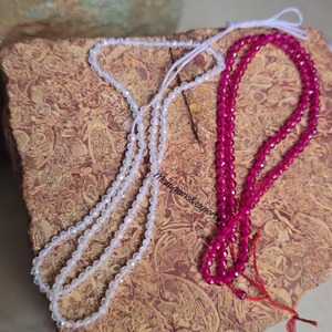 Perles de zircon cubique à facettes, 2 brins, 2,50 mm, rose magenta et blanc, 16 pouces - Product Image 1