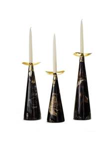 Support et porte-bougie en corne de buffle de style ethnique animalier, artisanal, objet de collection pour la décoration de mariage et les idées cadeaux - Product Image 6