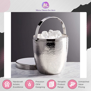 Worldwide Exporter Selling Aluminium Hammered Luxurious Beverage Tub <b>with</b> <b>Lid</b> Ice <b>Bucket</b> for Hotels & Bars at Nominal Price - Product Image 4