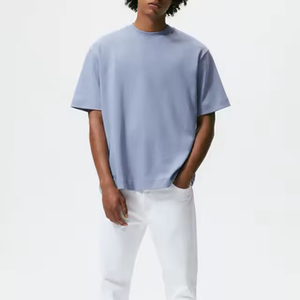 T-shirt à manches courtes surdimensionné pour homme, style streetwear personnalisé, tricoté, sportif, de haute qualité, séchage rapide, pour l'été - Product Image 3