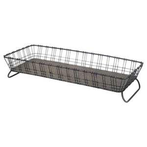 Wire Basket With Wooden Handles For Easy Carrying And Stylish Home <b>Storage</b> Solution With Modern Look - Product Image 2