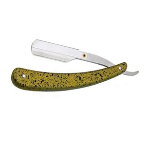 Rasoirs professionnels pour barbier à marque privée, très demandés, rasoir manuel à lame droite avec manche en plastique et bois, rasoir de barbier tranchant - Product Image 4