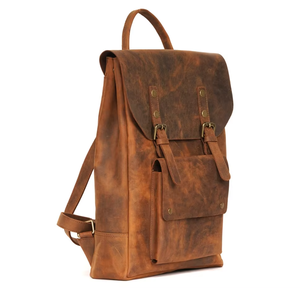 <b>BROWN</b> COLOUR GENUINE FULL GRAIN LEATHER <b>BACKPACK</b> MEN 17INCH LAPTOP <b>BACKPACK</b> BAG COMPUTER FASHIONABLE CLASSIC HANDCRAFTED BAGPACK - Product Image 4