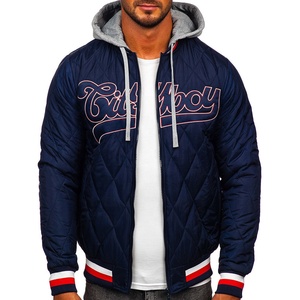 Abrigo de invierno para hombre, chaqueta acolchada informal impermeable, capucha desmontable, chaqueta cálida gruesa, Unisex de talla grande con estampado de cremallera - Product Image 3