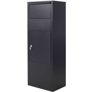 Large Heavy-Duty Black Mail Drop <b>Box</b> for Package Delivery 10.5\" X 15.5\" X 41.30\" with <b>Lockable</b> <b>Storage</b> Compartment - Product Image 2
