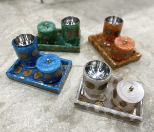 Brûleur d'encens en résine en bois matériel mixte porte-encens brûleur d'encens décoratif Agate brûleur en résine arabe décoration de la maison - Product Image 3