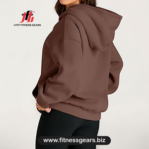 เสื้อฮู้ดโอเวอร์ไซส์สำหรับผู้หญิง JUST FITNESS GEARS ผ้าฝ้ายฟลีซ สีพื้น แขนยาว ระบายอากาศได้ดี เหมาะสำหรับใส่ในฤดูใบไม้ร่วง - Product Image 2