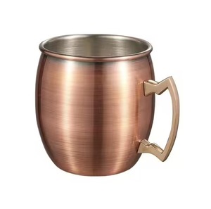 Stylish Design Copper Mug Moscow Mule Drinking Cup Hammered Pure Copper Mug Barware Kitchen Home Accent - Product Image 2