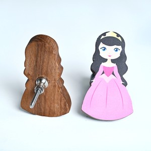 Handmade Modern Wooden Princess Drawer <b>Knobs</b> <b>for</b> Kids Pink <b>Dresser</b> Cabinet Door Handles Cupboard Pulls Kitchen Use Wholesale - Product Image 3