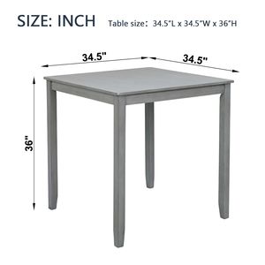 Small Space <b>Kitchen</b> Dining <b>Table</b> 4 Person Counter Height Gray <b>Square</b> <b>Table</b> for Home ONLY <b>TABLE</b> - Product Image 6