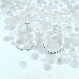 Pendientes de Aro Ovalados Irregulares Minimalistas, Plata de Ley 925, Pendientes Geométricos Ovalados Hechos a Mano, Joyería Moderna y Sencilla para Mujer - Product Image 3