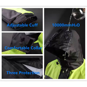 Best Quality Men Solid Waterproof Eco-Friendly Hooded <b>Rain</b> Suit Two Piece Windbreaker <b>Jacket</b> Pant Set Outdoor Sports Travel - Product Image 4