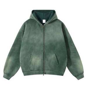 Custom Oversized High Quality Winter Sun Fade Streetwear Eco-Friendly hoodies Rhinestone Pullover Polyester/Cotton Fleece Men - Product Image 3