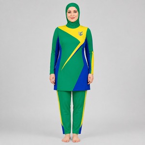 Ensemble de bikini modeste de haute qualité, séchage rapide, respirant, écologique, antibactérien, anti-UV, imprimé islamique, en spandex/polyester - Product Image 1