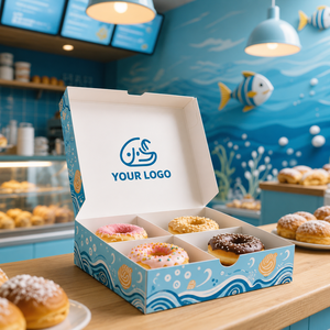OEM High Quality Delivery Foldable Cardboard Cake Dessert <b>Cookies</b> Doughnut Waterproof Paper Packaging <b>Boxes</b> - Product Image 4