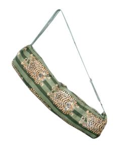 Sac de yoga élégant imprimé tigre, fermeture éclair, tissu en coton, sangle réglable, unisexe, moderne, sac de sport d'extérieur - Product Image 1