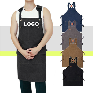 High Quality Cotton Canvas Baker Chef Apron Custom Logo <b>Kitchen</b> Chef Barista Canvas Apron Adjustable Denim Bar Aprons - Product Image 1