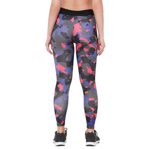 VYRRA Mid Waist Full Length Leggings Women's Simple Stretch Breathable Solid Mesh Panel Design Purple Black Pink - Product Image 2