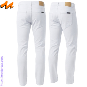Pantalones Casuales de Corte Recto para Hombre MASTER TEXTILE, Cintura Media, Tejido Twill Elástico, Transpirables, Cierre de Botones y Remaches - Product Image 3