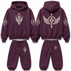 Conjunto de Sudadera con Capucha y Pantalones Deportivos Extra Grandes de Primera Calidad, Sudadera con Capucha Bordada Personalizada de Gran Peso - Product Image 3