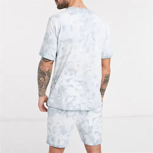 Men Relaxed Fit Summer Outfit T Shirt Shorts Cotton Casual Streetwear Matching Acid Wash <b>Set</b> - Product Image 5