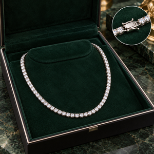 Cadena de tenis nupcial premium con diamantes cultivados en laboratorio |   Oro de 14 Quilates, 0.15 Quilates, Piedras Redondas de 3.5 mm, 19.5 Quilates, Joyería Fina, Distribuidor Global B2B - Product Image 4