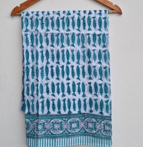 Wholesale Women’s Beach Hand Block Print <b>Sarong</b> Wrap Handcrafted Cotton Pareo Floral Boho Cover Up Tropical Vacation Wear - Product Image 4