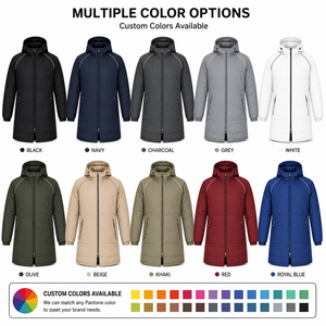 Custom Long <b>Hooded</b> Parka Jacket <b>Men</b> Winter Padded <b>Coat</b> Reflective Piping Outdoor OEM Private Label Manufacturer <b>Fur</b> Trim - Product Image 5