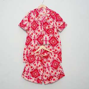 Conjunto de Pijama de Manga Corta para Mujer, Cuello en V, Cierre con Cordón, Algodón Suave, Transpirable, Secado Rápido, Casual, con Bolsillo en la Parte Superior, Sexy, para Verano - Product Image 6