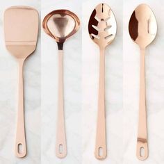 <b>Copper</b> Finish Metal Kitchenware Set Cooking and Serving <b>Utensils</b> Spoon Ladle Skimmer for Home Restaurant Hotel - Product Image 1