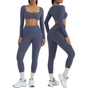 Conjunto Deportivo de 2 Piezas para Mujer, Talla Grande, Ropa de Yoga, Ropa de Gimnasio, Traje Deportivo, Ropa Deportiva Activa, Conjuntos de Fitness para Gimnasio - Product Image 1