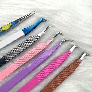 Fiber Tip Tweezers Stainless Steel Precision <b>Toothed</b> Eyelash Extension <b>Tools</b> - Product Image 3