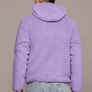 Sweat à capuche zippé en polaire non doublé pour hommes et garçons, coupe classique, brodé, teint uni, respirant, écologique, en polaire épaisse - Product Image 2