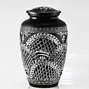 Urna Funeraria de Metal (Latón/Aluminio) con Grabado Conmemorativo de Diamante Azul, para Cenizas Humanas de Adultos - Product Image 2