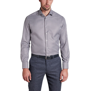 Prix de gros Chemise décontractée pour homme sur mesure Grande taille Manches longues Coupe ample Satin d'été 100% coton Anti-froissement Respirant - Product Image 1