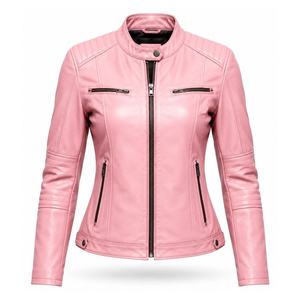 Veste en cuir pour femme, design tendance, veste en cuir unie pour femmes et filles, design OEM - Product Image 4