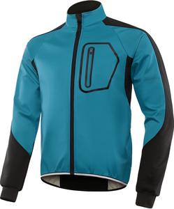 Veste de cyclisme softshell pour homme, coupe-vent, imperméable, thermique, respirante, réfléchissante, pour course à pied, randonnée, veste personnalisée OEM - Product Image 1