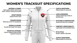 Women's <b>White</b> <b>Tracksuit</b> Full Zipper Hooded Collar Solid Color Breathable Casual Jogger Set Logo Winter Wear 100% Cotton - Product Image 5