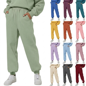 Pantalon évasé en molleton pour femme, taille mi-haute, coupe droite, vert uni, longueur intégrale, décontracté, avec cordon de serrage, poches élastiques, style été - Product Image 3