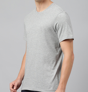 T-shirt en coton uni pour homme, coupe classique, léger, col rond, basique, personnalisable pour impression sur mesure, vente en gros OEM. - Product Image 2
