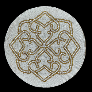 Set de table personnalisable, écologique, luxueux, fait main, orné de fleurs et de perles, pour table à manger - Product Image 6