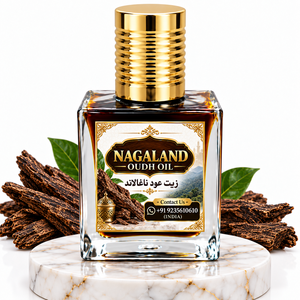 Huiles Aloura, huile d'agarwood du Nagaland de luxe, naturelle, biologique, 100% pure, distillée à la vapeur, flacon carré, parfum terrestre - Product Image 3